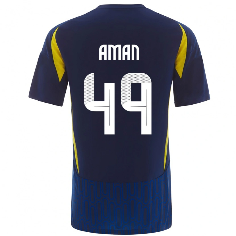 Danxen Heren Awad Aman #49 Blauw Geel Uitshirt Uittenue 2024/25 T-Shirt