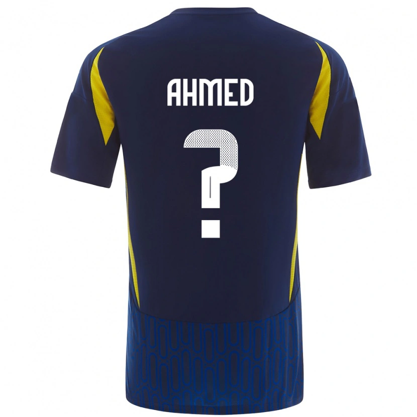 Danxen Heren Al Anood Ahmed #0 Blauw Geel Uitshirt Uittenue 2024/25 T-Shirt