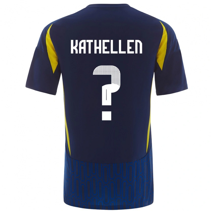 Danxen Heren Kathellen #0 Blauw Geel Uitshirt Uittenue 2024/25 T-Shirt