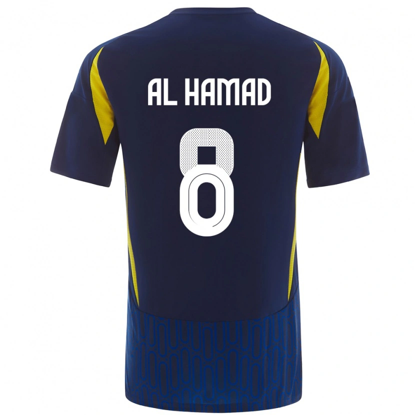 Danxen Heren Sara Al-Hamad #8 Blauw Geel Uitshirt Uittenue 2024/25 T-Shirt