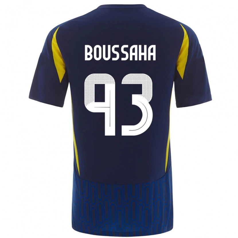 Danxen Heren Lina Boussaha #93 Blauw Geel Uitshirt Uittenue 2024/25 T-Shirt