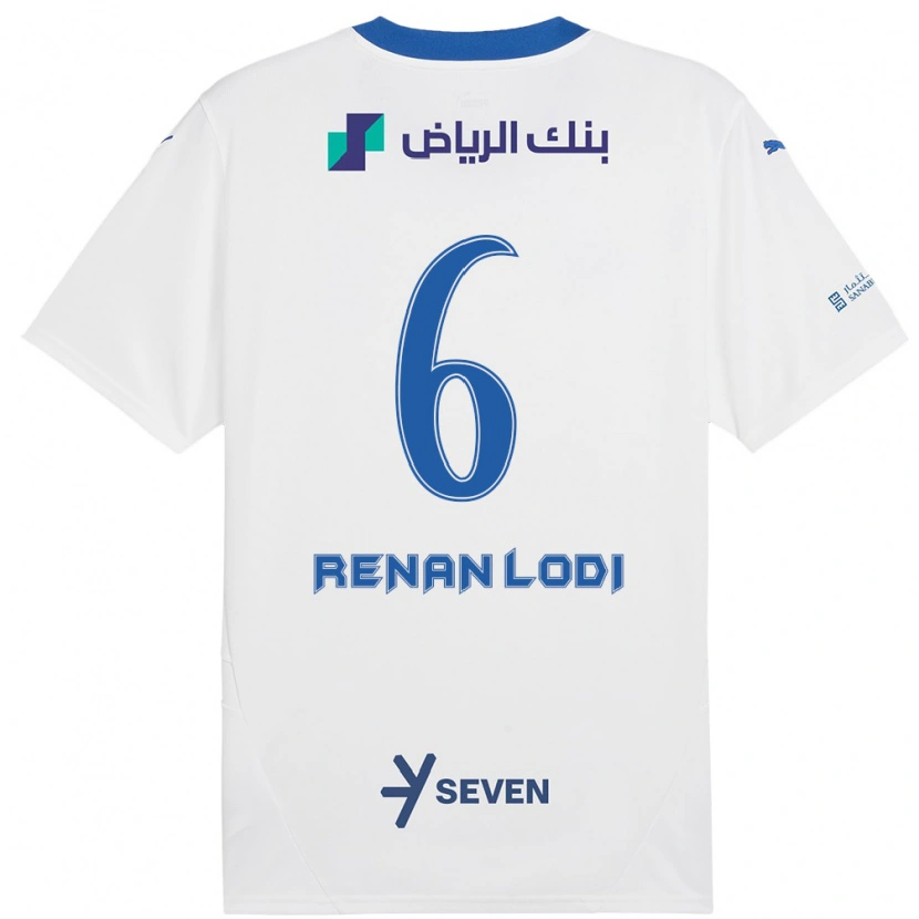 Danxen Heren Renan Lodi #6 Wit Blauw Uitshirt Uittenue 2024/25 T-Shirt