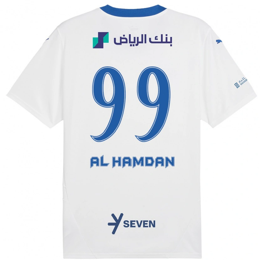 Danxen Heren Abdullah Al-Hamdan #99 Wit Blauw Uitshirt Uittenue 2024/25 T-Shirt