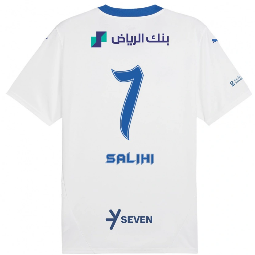 Danxen Heren Shokhan Salihi #7 Wit Blauw Uitshirt Uittenue 2024/25 T-Shirt