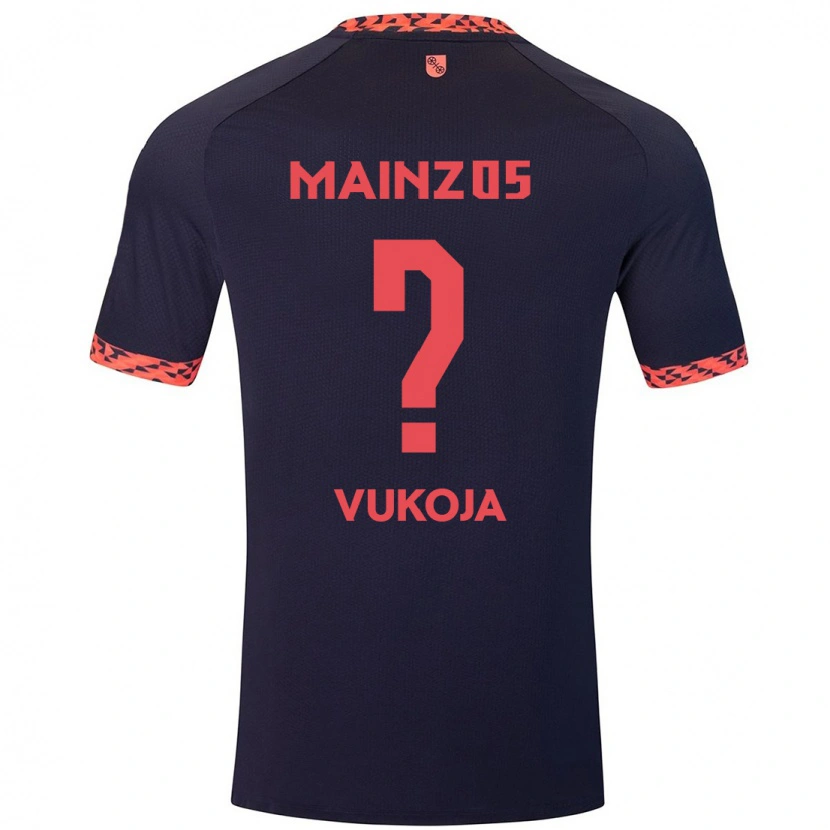 Danxen Heren Luka Vukoja #0 Blauw Koraalrood Uitshirt Uittenue 2024/25 T-Shirt