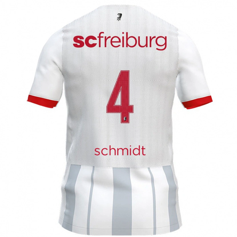 Danxen Heren Kenneth Schmidt #4 Wit Grijs Uitshirt Uittenue 2024/25 T-Shirt