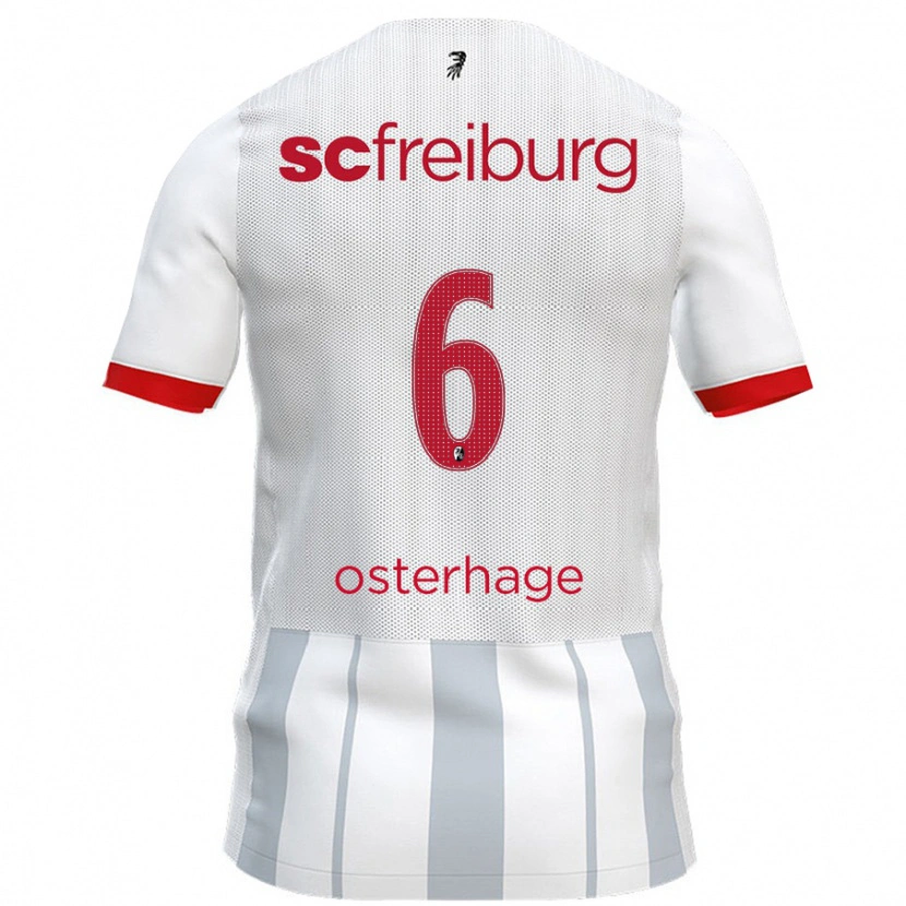 Danxen Heren Patrick Osterhage #6 Wit Grijs Uitshirt Uittenue 2024/25 T-Shirt