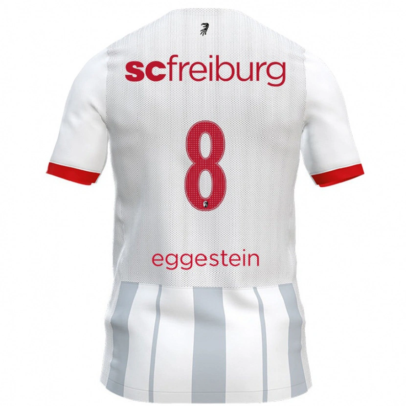 Danxen Heren Maximilian Eggestein #8 Wit Grijs Uitshirt Uittenue 2024/25 T-Shirt