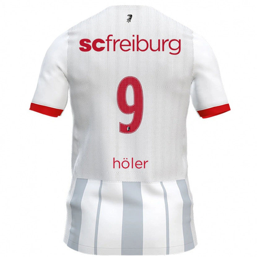 Danxen Heren Lucas Höler #9 Wit Grijs Uitshirt Uittenue 2024/25 T-Shirt