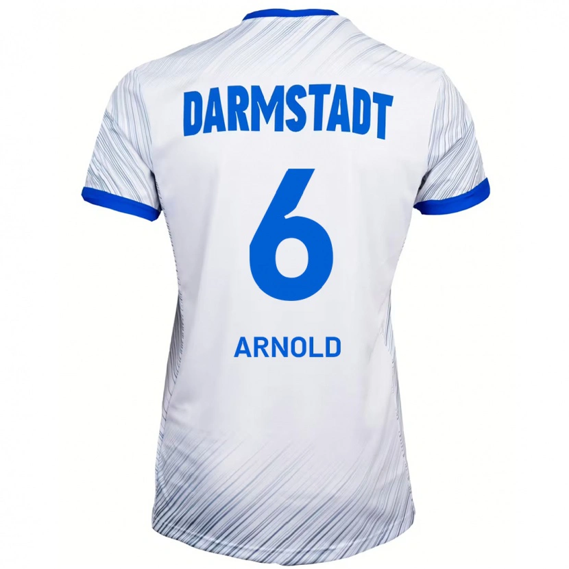 Danxen Heren Tim Arnold #6 Wit Blauw Uitshirt Uittenue 2024/25 T-Shirt