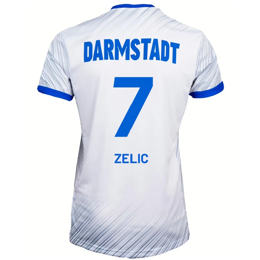 Danxen Heren Mateo Zelic #7 Wit Blauw Uitshirt Uittenue 2024/25 T-Shirt