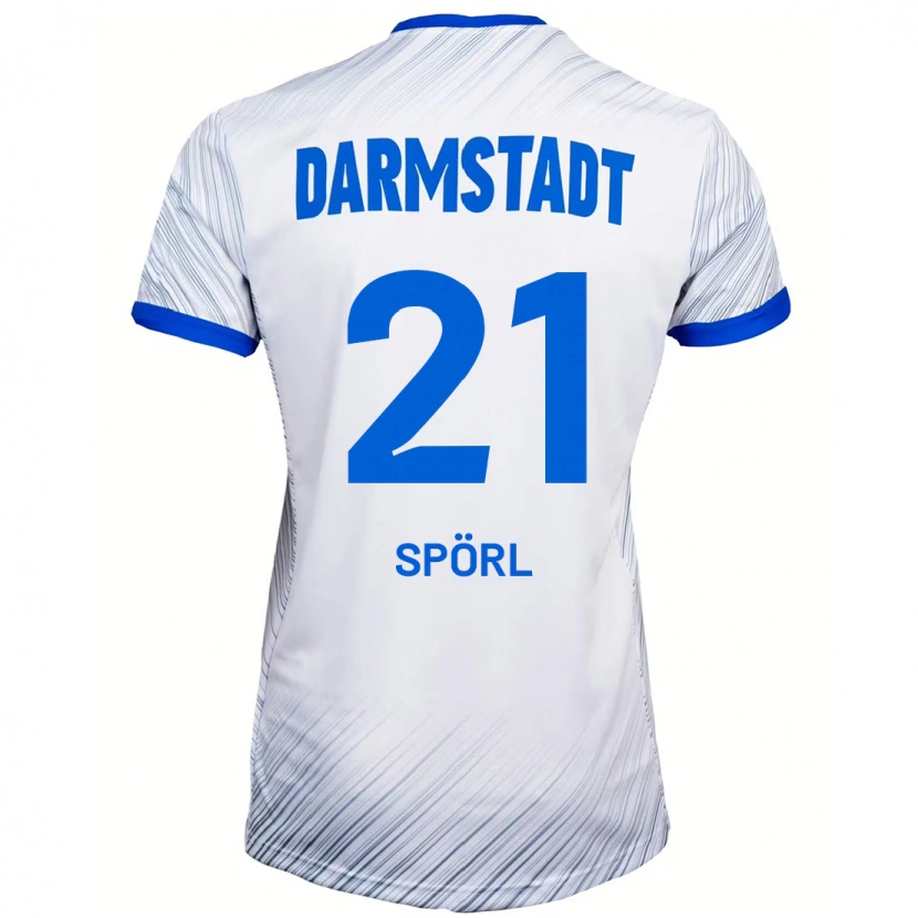 Danxen Heren Luca Spörl #21 Wit Blauw Uitshirt Uittenue 2024/25 T-Shirt