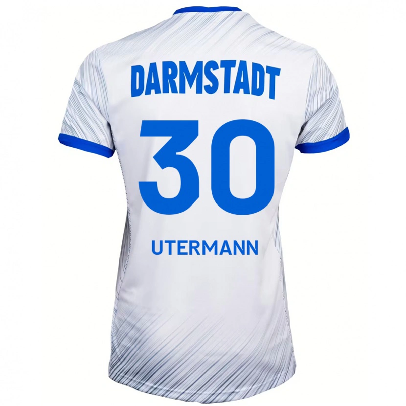 Danxen Heren Anton Utermann #30 Wit Blauw Uitshirt Uittenue 2024/25 T-Shirt