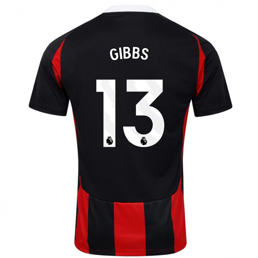 Danxen Heren Frankie Gibbs #13 Zwart Rood Uitshirt Uittenue 2024/25 T-Shirt