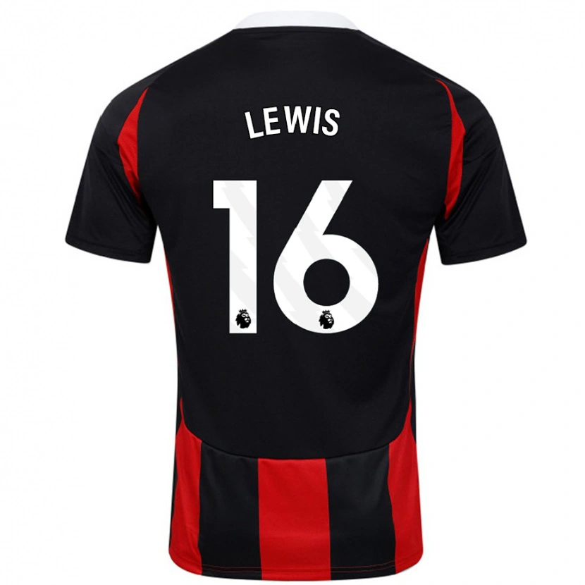 Danxen Heren Milla Lewis #16 Zwart Rood Uitshirt Uittenue 2024/25 T-Shirt