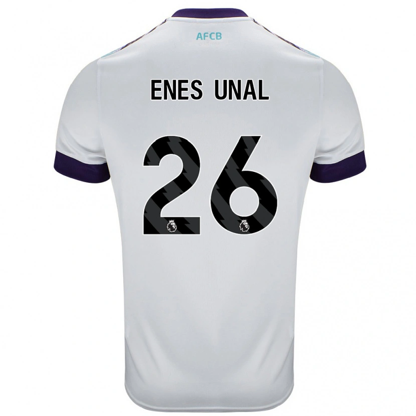 Danxen Heren Enes Ünal #26 Wit Groen Paars Uitshirt Uittenue 2024/25 T-Shirt