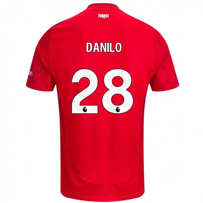 Danxen Dames Danilo #28 Rood Wit Thuisshirt Thuistenue 2024/25 T-Shirt