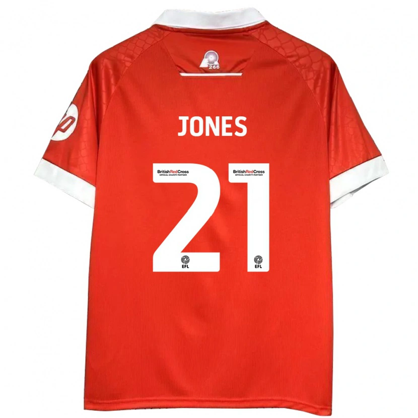 Danxen Dames Lili Jones #21 Rood Wit Thuisshirt Thuistenue 2024/25 T-Shirt