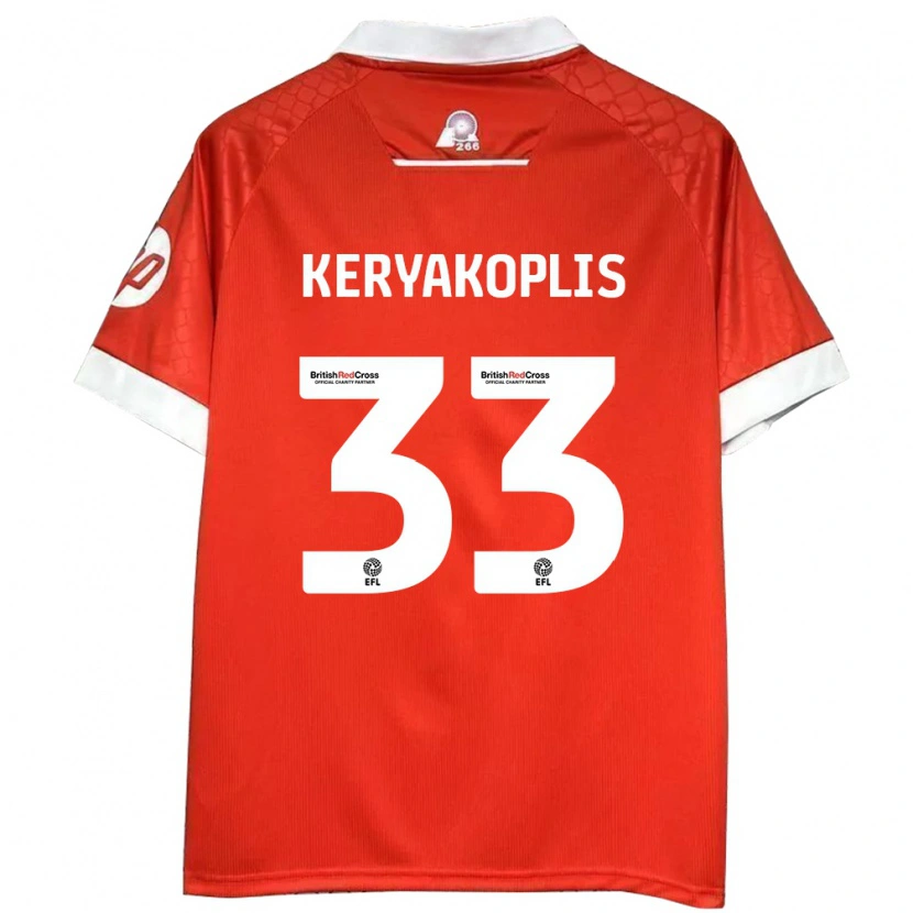 Danxen Dames Hannah Keryakoplis #33 Rood Wit Thuisshirt Thuistenue 2024/25 T-Shirt