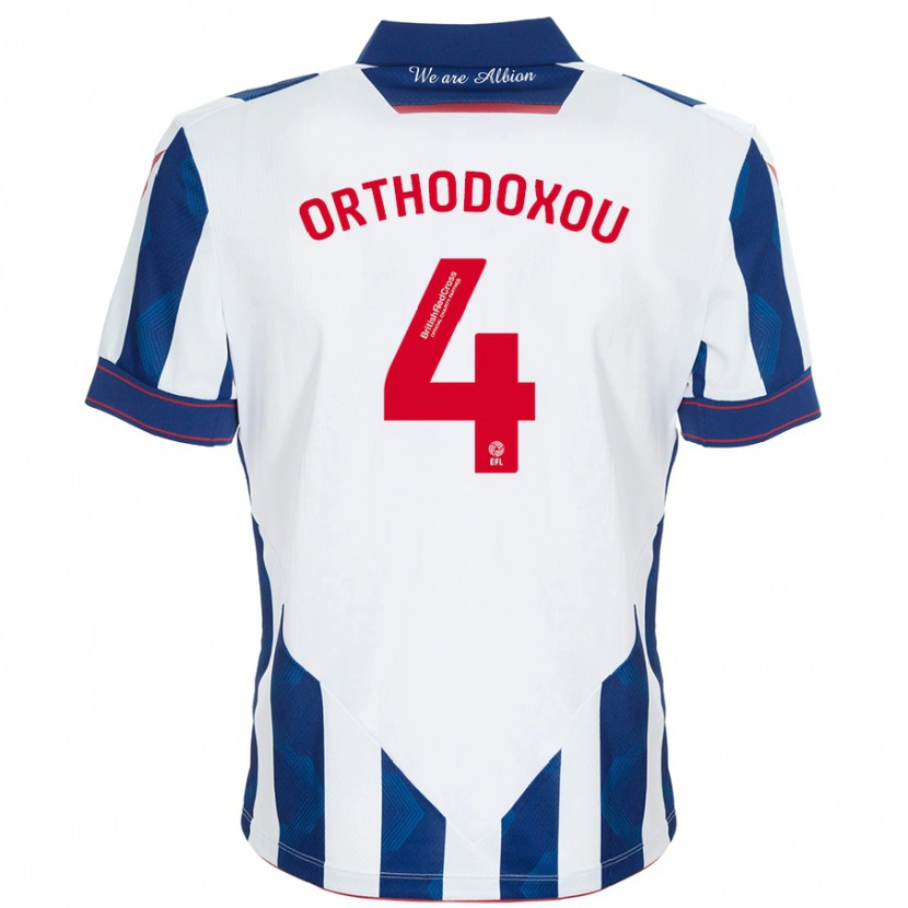 Danxen Dames Francesca Orthodoxou #4 Wit Donkerblauw Thuisshirt Thuistenue 2024/25 T-Shirt