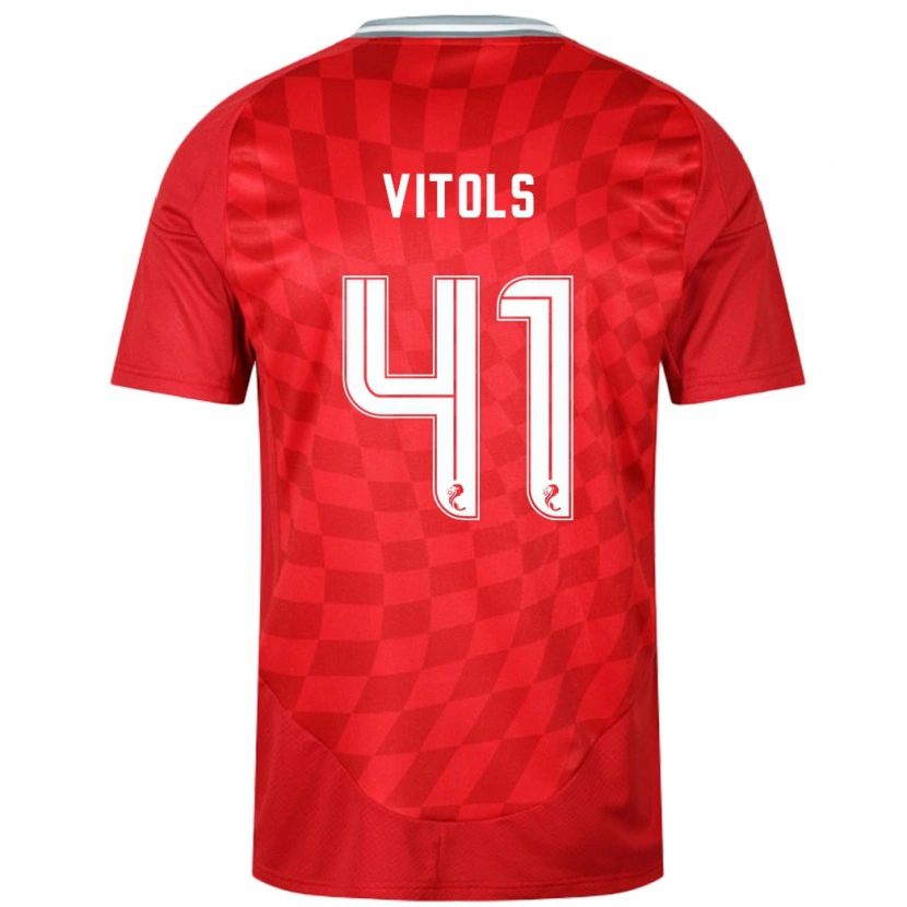 Danxen Dames Rodrigo Vitols #41 Rood Thuisshirt Thuistenue 2024/25 T-Shirt