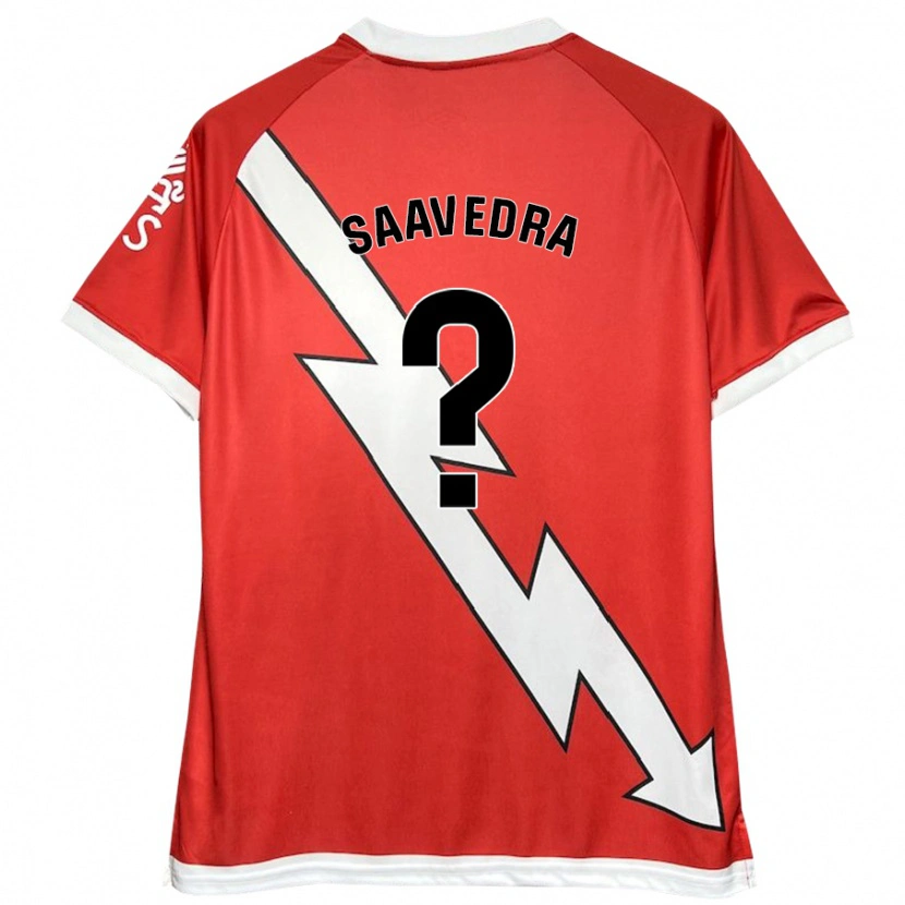 Danxen Dames David Saavedra #0 Wit Rood Thuisshirt Thuistenue 2024/25 T-Shirt