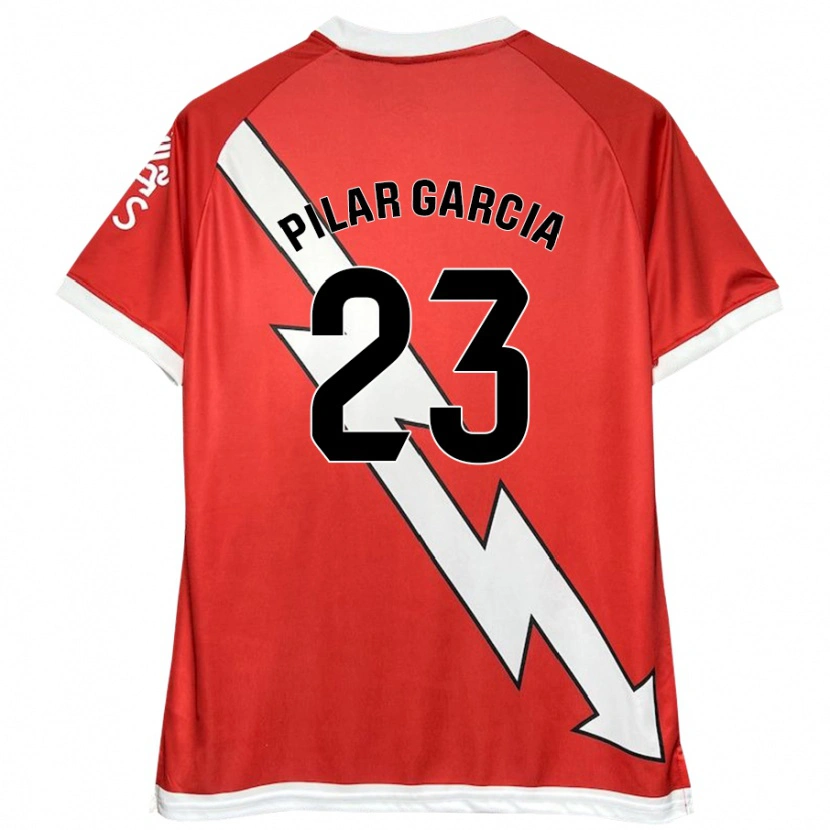 Danxen Dames María Pilar García Villalba #23 Wit Rood Thuisshirt Thuistenue 2024/25 T-Shirt