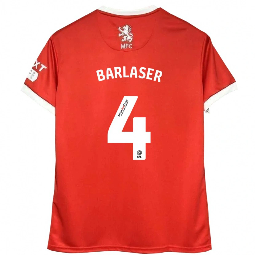 Danxen Dames Dan Barlaser #4 Rood Wit Thuisshirt Thuistenue 2024/25 T-Shirt