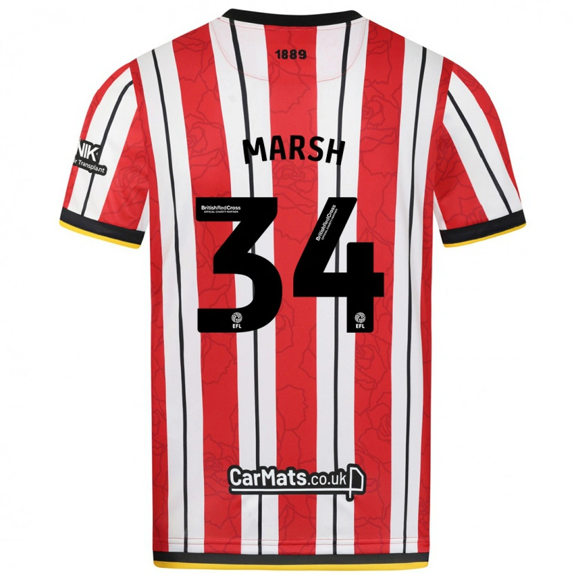 Danxen Dames Louie Marsh #34 Rood Witte Strepen Thuisshirt Thuistenue 2024/25 T-Shirt