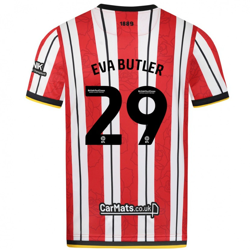 Danxen Dames Eva Butler #29 Rood Witte Strepen Thuisshirt Thuistenue 2024/25 T-Shirt