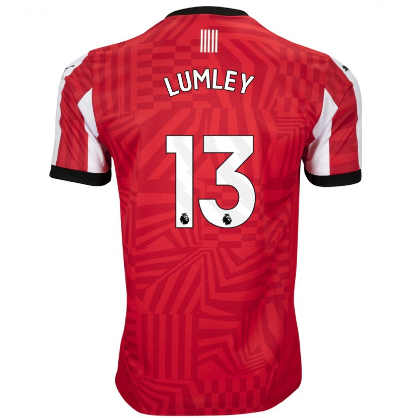 Danxen Dames Joe Lumley #13 Rood Wit Thuisshirt Thuistenue 2024/25 T-Shirt