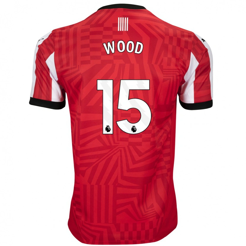 Danxen Dames Nathan Wood #15 Rood Wit Thuisshirt Thuistenue 2024/25 T-Shirt