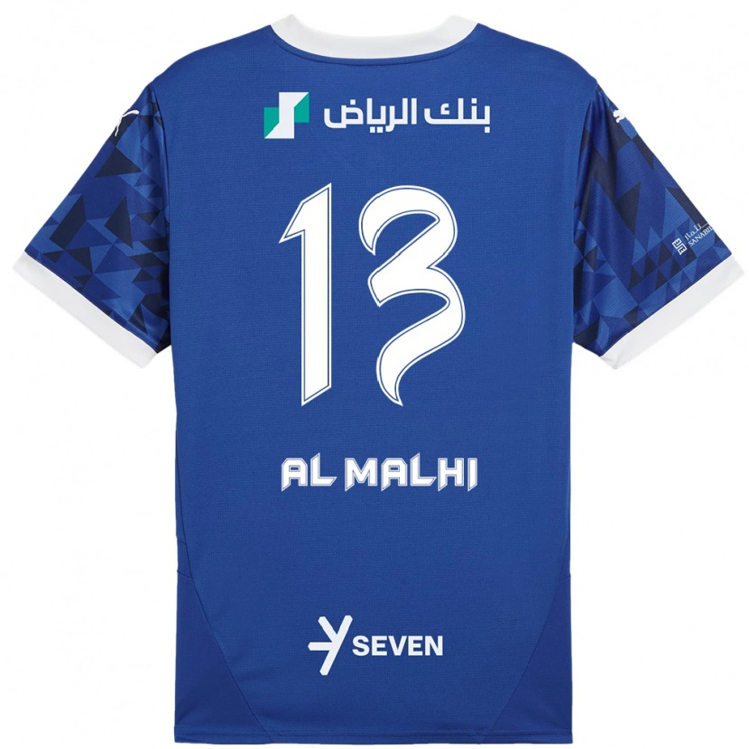 Danxen Dames Al Muhra Al-Malhi #13 Donkerblauw Wit Thuisshirt Thuistenue 2024/25 T-Shirt