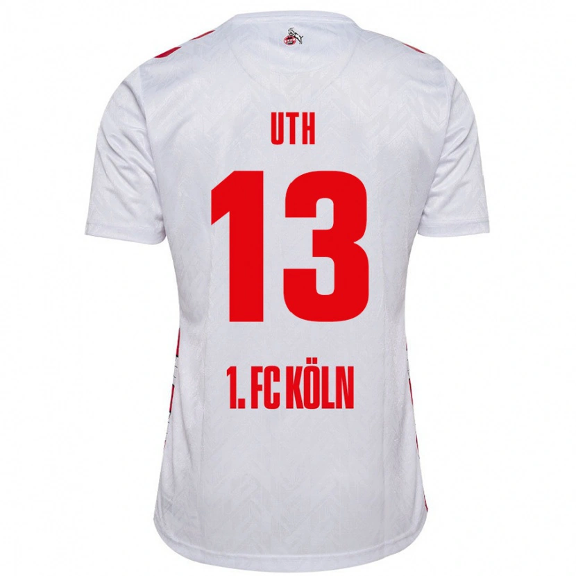 Danxen Dames Mark Uth #13 Wit Rood Thuisshirt Thuistenue 2024/25 T-Shirt