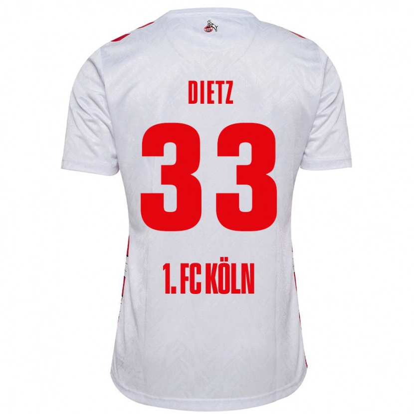 Danxen Dames Florian Dietz #33 Wit Rood Thuisshirt Thuistenue 2024/25 T-Shirt