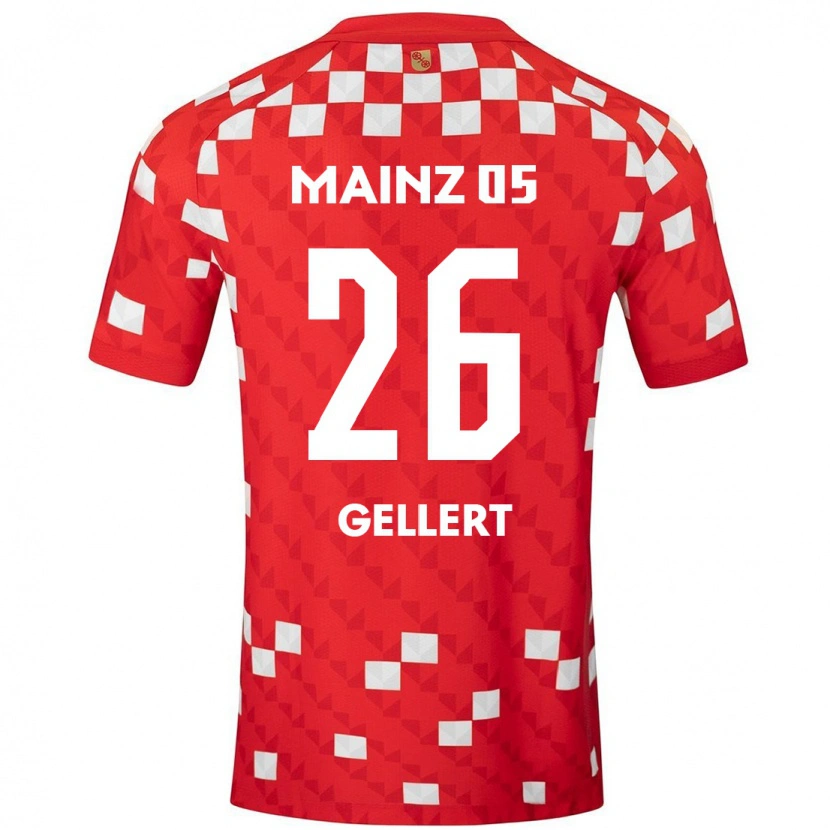 Danxen Dames Mona Gellert #26 Wit Rood Thuisshirt Thuistenue 2024/25 T-Shirt