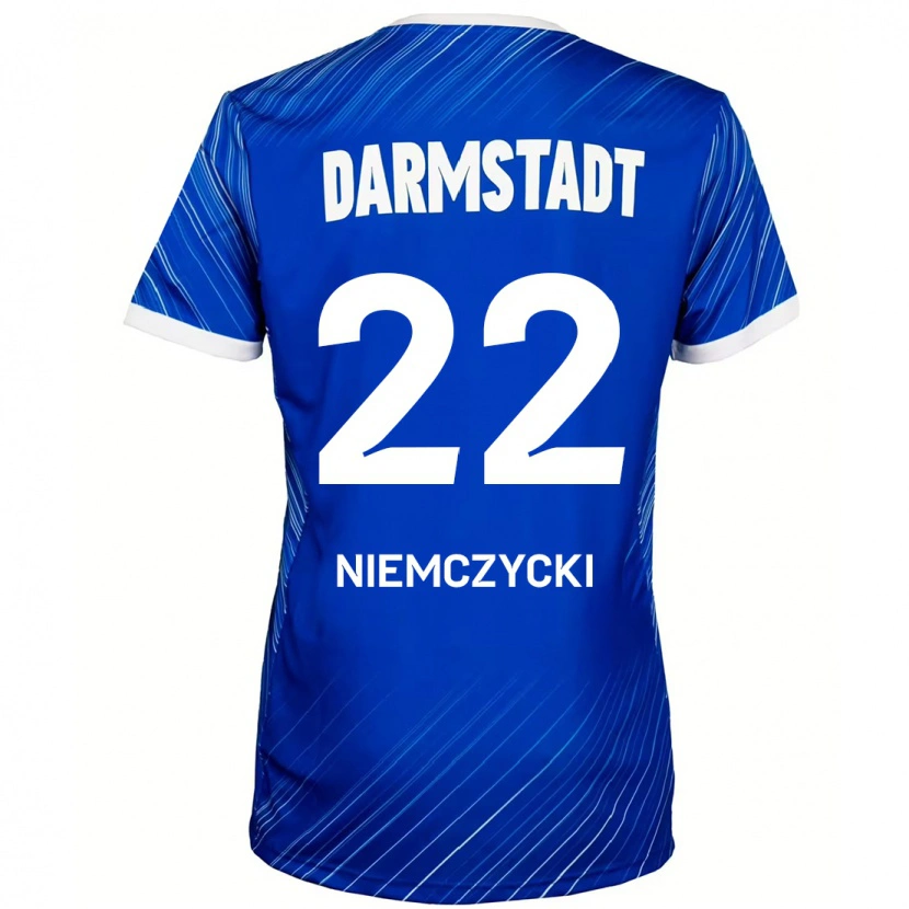 Danxen Dames Karol Niemczycki #22 Blauw Wit Thuisshirt Thuistenue 2024/25 T-Shirt