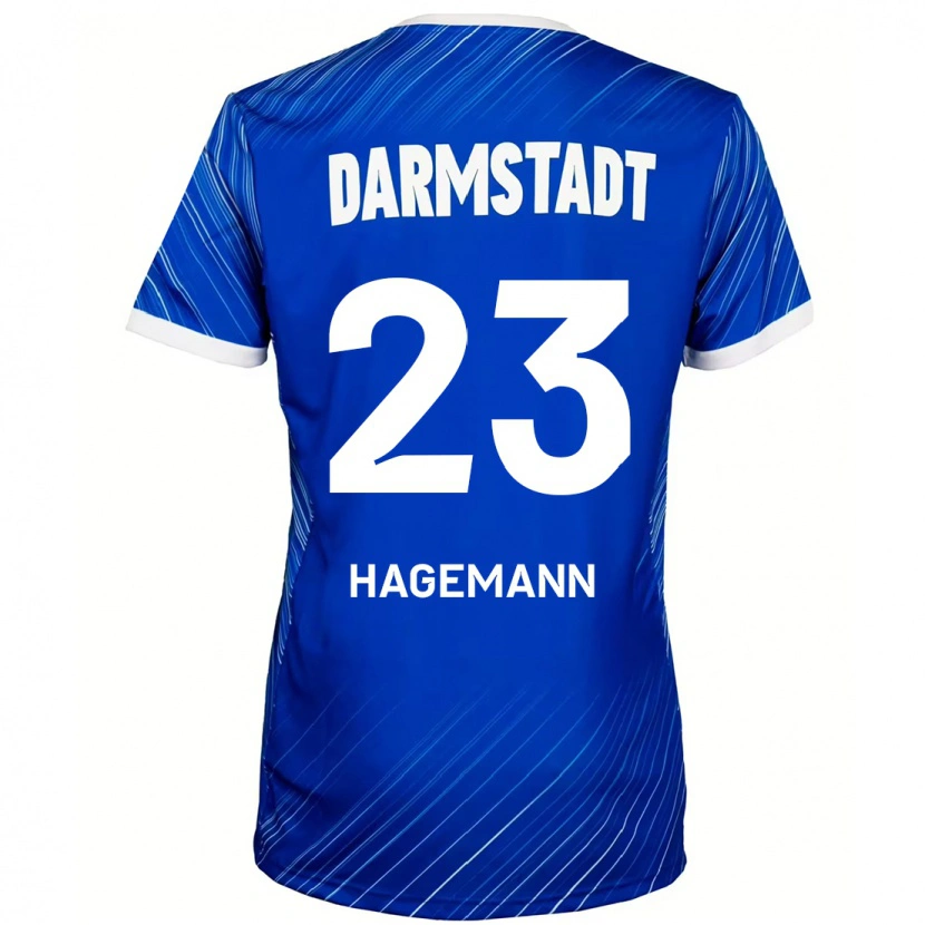 Danxen Dames Emil Hagemann #23 Blauw Wit Thuisshirt Thuistenue 2024/25 T-Shirt