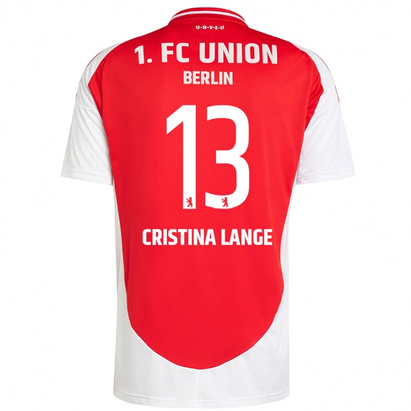 Danxen Dames Maria Cristina Lange #13 Rood Wit Thuisshirt Thuistenue 2024/25 T-Shirt