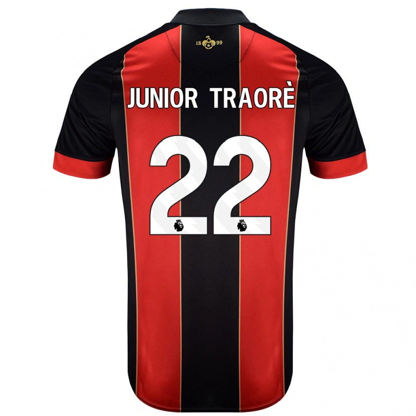 Danxen Dames Hamed Junior Traorè #22 Rood Zwart Thuisshirt Thuistenue 2024/25 T-Shirt