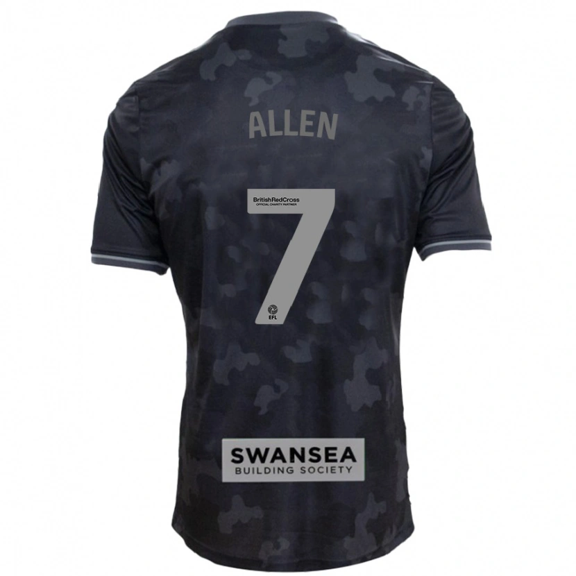 Danxen Dames Joe Allen #7 Zwart Uitshirt Uittenue 2024/25 T-Shirt