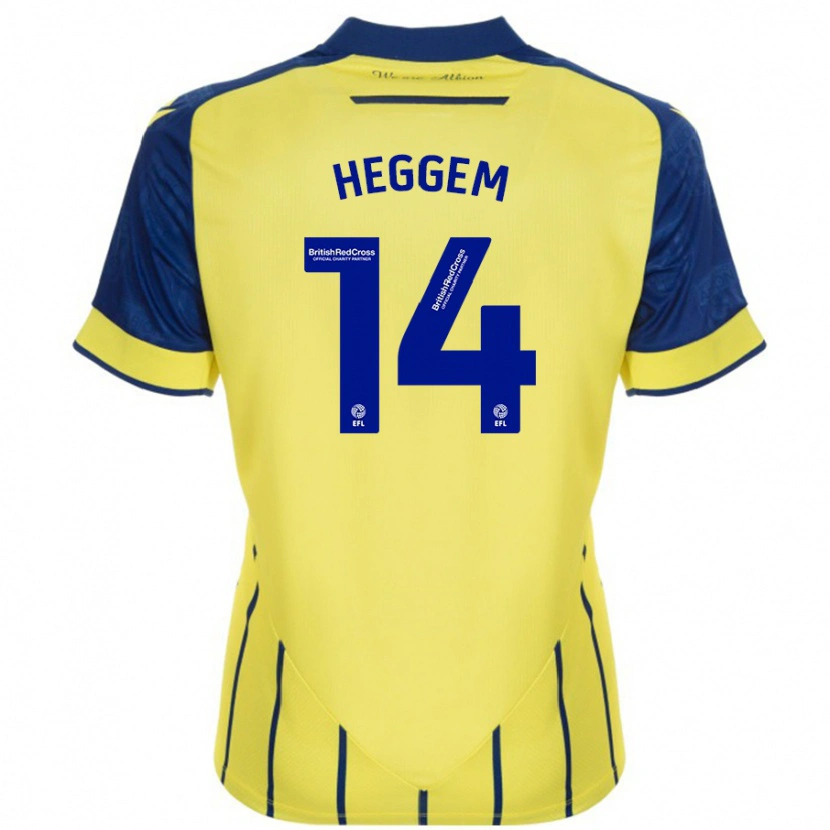 Danxen Dames Torbjørn Heggem #14 Geel Blauw Uitshirt Uittenue 2024/25 T-Shirt