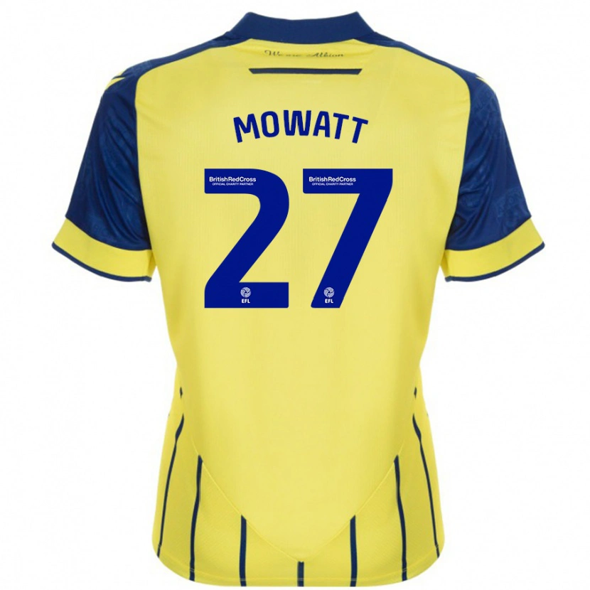 Danxen Dames Alex Mowatt #27 Geel Blauw Uitshirt Uittenue 2024/25 T-Shirt