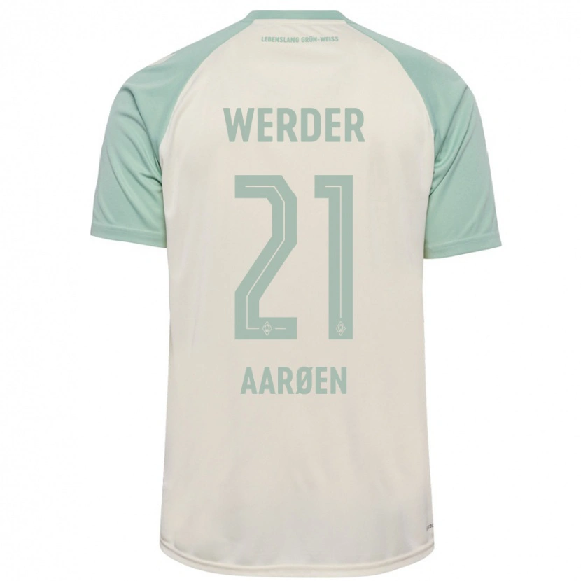 Danxen Dames Isak Hansen-Aarøen #21 Off-White Lichtgroen Uitshirt Uittenue 2024/25 T-Shirt