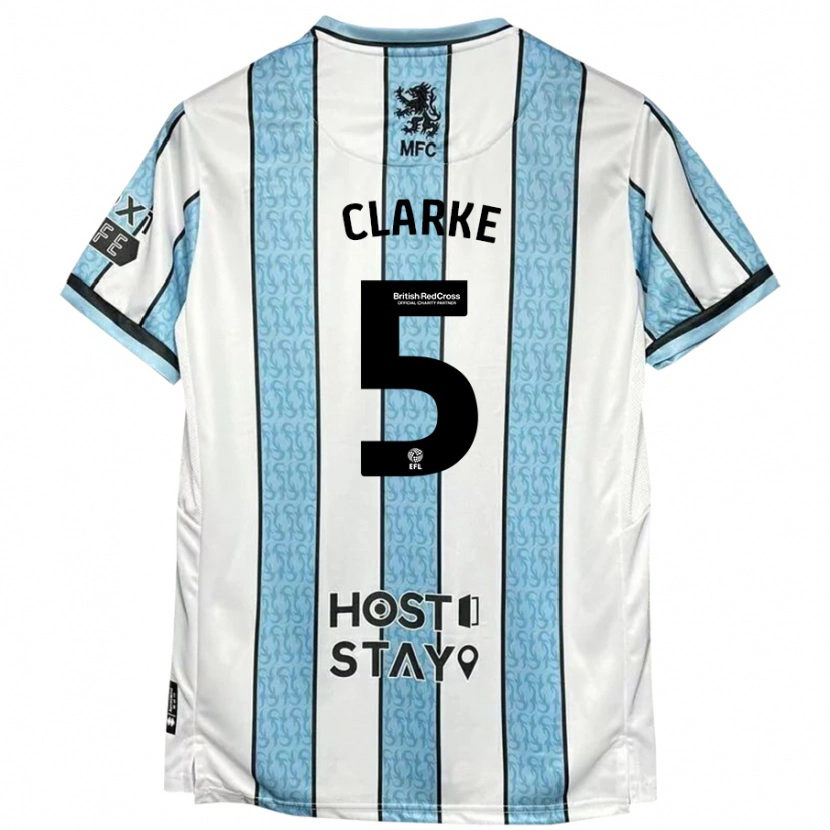 Danxen Dames Matt Clarke #5 Witblauw Uitshirt Uittenue 2024/25 T-Shirt