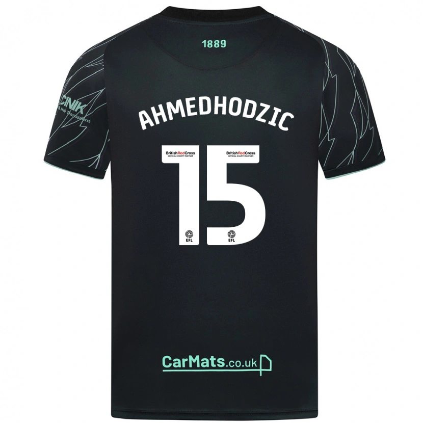 Danxen Dames Anel Ahmedhodzic #15 Zwart Groen Uitshirt Uittenue 2024/25 T-Shirt