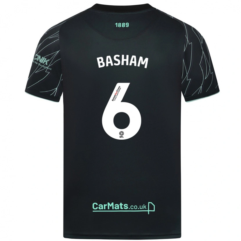 Danxen Dames Chris Basham #6 Zwart Groen Uitshirt Uittenue 2024/25 T-Shirt