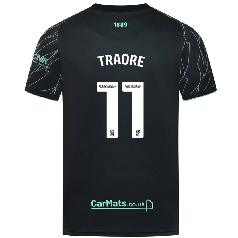 Danxen Dames Bénie Traoré #11 Zwart Groen Uitshirt Uittenue 2024/25 T-Shirt