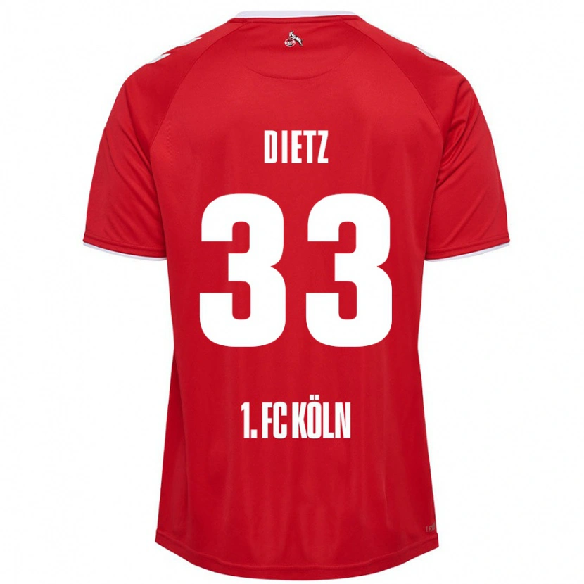 Danxen Dames Florian Dietz #33 Rood Wit Uitshirt Uittenue 2024/25 T-Shirt