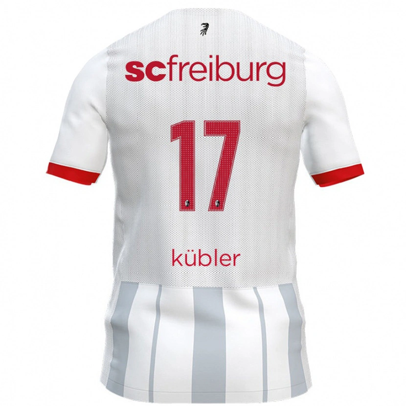 Danxen Dames Lukas Kübler #17 Wit Grijs Uitshirt Uittenue 2024/25 T-Shirt